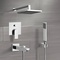 Chrome Tub and Shower System with Rain Shower Head and Hand Shower